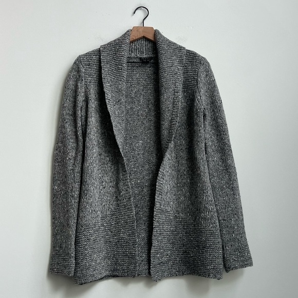 Theory Gray Jake Granito Wool Cashmere Knit Cardigan P/TP Open Front - Picture 2 of 14